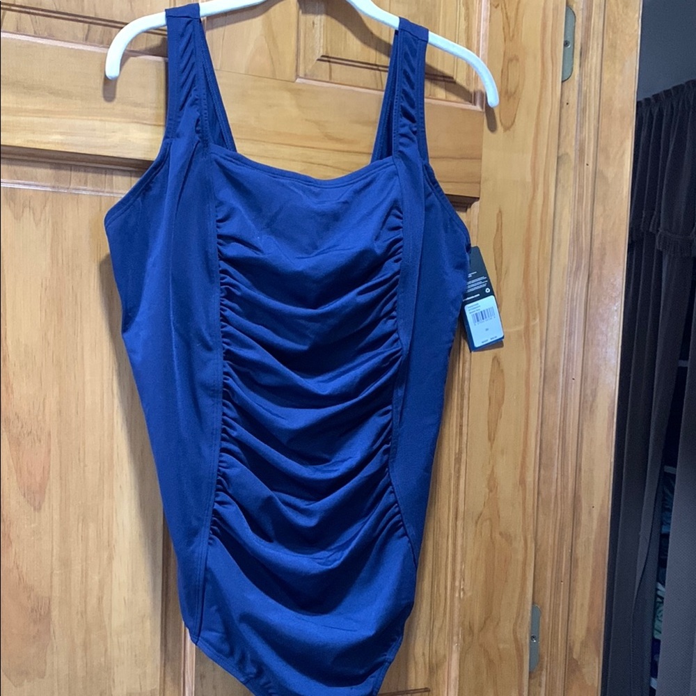 Ruched Blue Tank Top